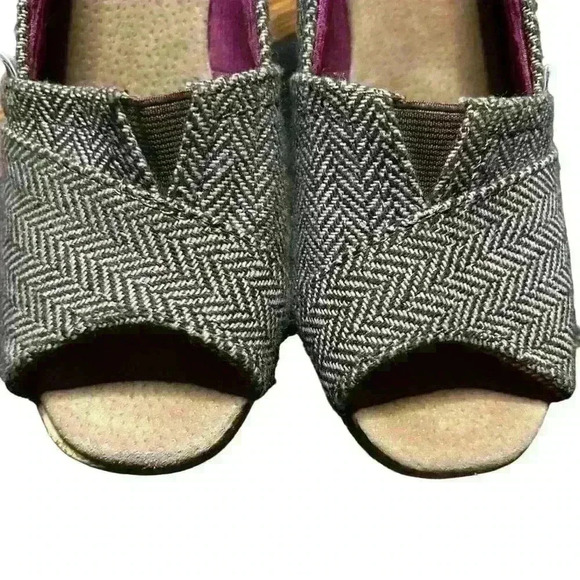 TOMS Women's Espadrille Wedge Sandal Cork Platform Houndstooth Pattern Size US 7 - Picture 2 of 6